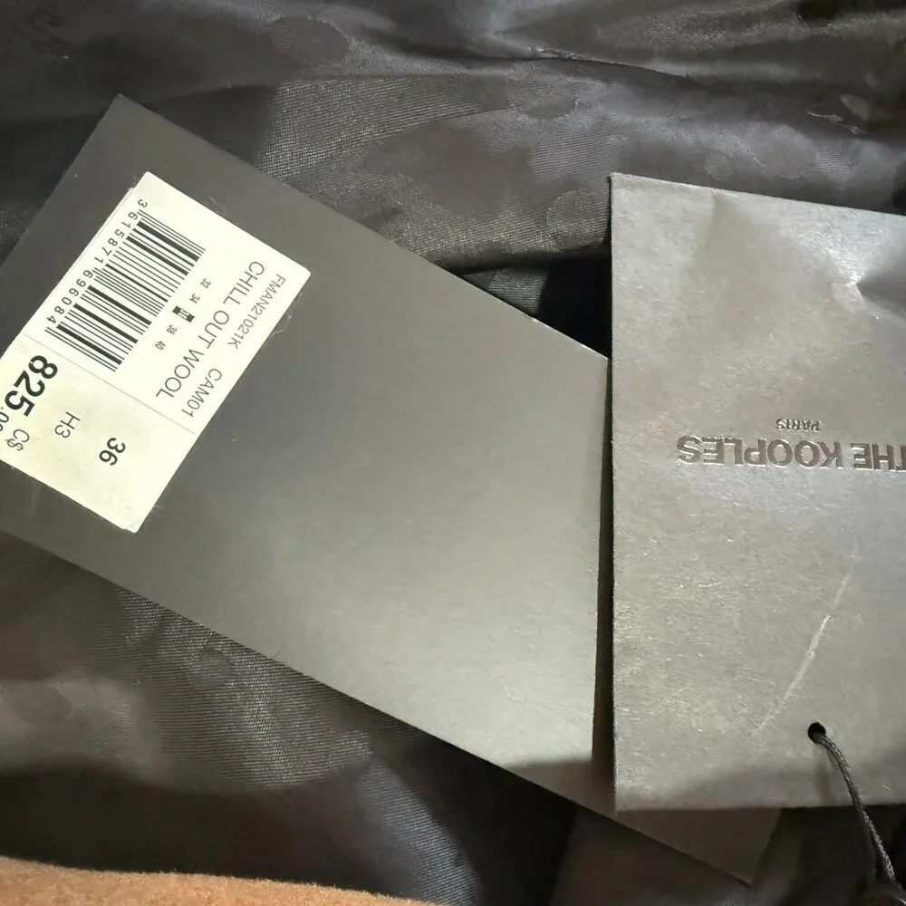 The Kooples Chill Out Oversized Wool Trench Coat Tan Carmel NWT Size 4 FR 36 - Picture 8 of 10